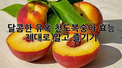달콤한 유혹! 천도복숭아 효능 제대로 알고 즐기기